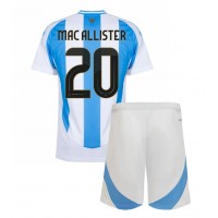 Camiseta Argentina Alexis Mac Allister #20 Primera Equipación Replica Copa America 2024 para niños mangas cortas (+ Pantalones cortos)